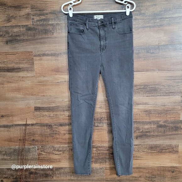 Madewell Jeans 28 Skinny 10" High Rise Charcoal Wash Tummy Control Slimming - Picture 1 of 13